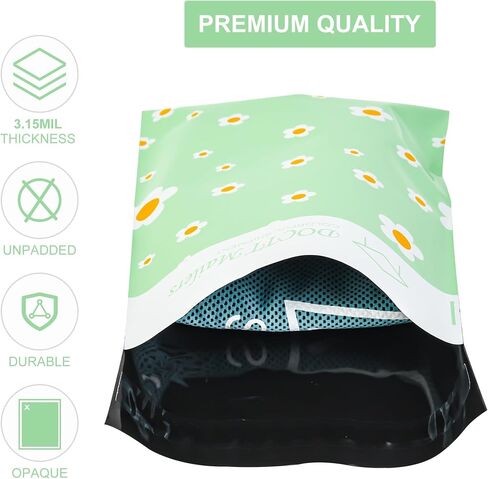 Mailers - Poly Mailers 6x9-3.15Mil 100 Pack - Envelopes 6x9 - Poly Bags for Shipping 6x9 - Polymailer 6x9 - Mailers Poly Bags 6x9 - Shipping Bags 6x9(Green Flower) in Saudi Arabia