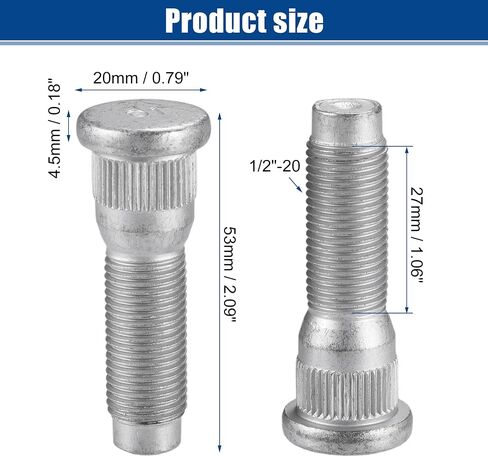 ACROPIX 1/2"-20 مسمار للعجلة الأمامية أو الخلفية مناسب لسيارة Jeep Liberty 2002-2007 لسيارة Grand Cherokee 2000-2004 رقم 6036388AA - عبوة من 10 قطع in Kuwait