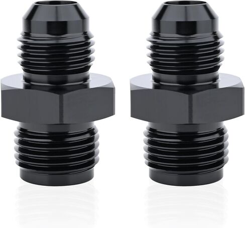 6AN Male to 1/2-20 Inverted Flare Adapter Fitting Connector Aluminum Black Pack of 2 in Kuwait