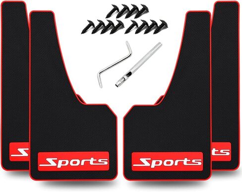 KEYOOG 4 Pcs Universal Widening Automobile Mud Flap, Splash Guard, with Nocturnal ReflexFit for Car, SUV, Off-Road Vehicle, Large Truck, Soft Mud Guard of Sediment Resistant in Saudi Arabia