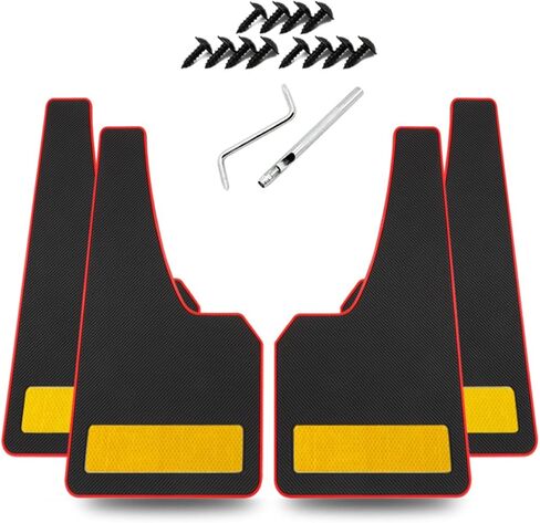 KEYOOG 4 Pcs Universal Widening Automobile Mud Flap, Splash Guard, with Nocturnal ReflexFit for Car, SUV, Off-Road Vehicle, Large Truck, Soft Mud Guard of Sediment Resistant in Saudi Arabia