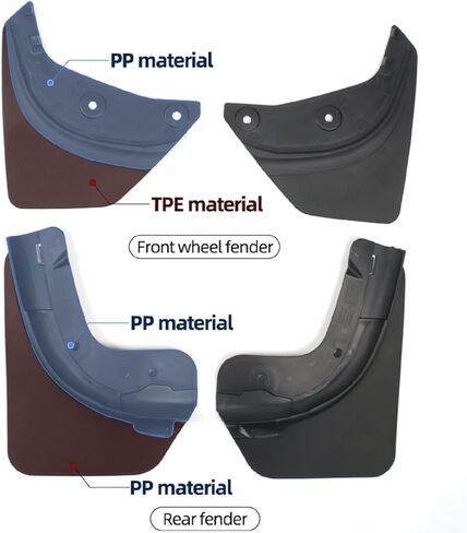 4Pcs Mud Flaps Splash Guards Compatible with 2021 2022 2023 Tesla Model Y Mudguard Mud Flaps Car Accessories, No Need to Drill Holes(2Front+2Rear) in Kuwait