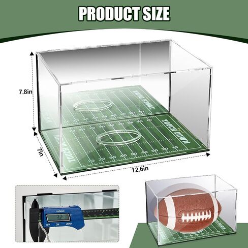 Acrylic Football Display Case with Mirror and Bracket Base 12.6 x 7.8 x 7 Inches Clear Football Box Mountable Football Display Case for Sports Lovers Memorabilia Collection in Saudi Arabia