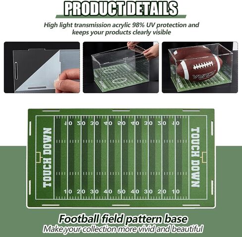 Acrylic Football Display Case with Mirror and Bracket Base 12.6 x 7.8 x 7 Inches Clear Football Box Mountable Football Display Case for Sports Lovers Memorabilia Collection in Saudi Arabia