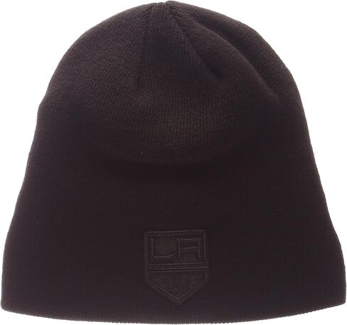 ZHATS "Blackout Edge Black Tonal Skull Cap - NHL Cuffless Winter Knit Beanie Toque Hat in Saudi Arabia
