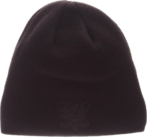 ZHATS "Blackout Edge Black Tonal Skull Cap - NHL Cuffless Winter Knit Beanie Toque Hat in Saudi Arabia