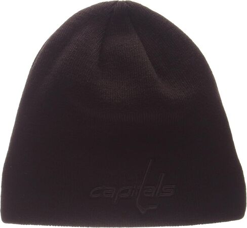 ZHATS "Blackout Edge Black Tonal Skull Cap - NHL Cuffless Winter Knit Beanie Toque Hat in Saudi Arabia