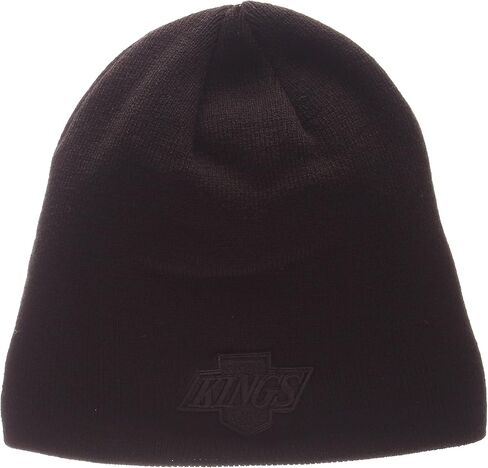ZHATS "Blackout Edge Black Tonal Skull Cap - NHL Cuffless Winter Knit Beanie Toque Hat in Saudi Arabia