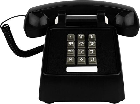 هاتف أرضي للمنزل ريترو مضخم خط واحد سلكي هاتف مكتبي مع قارع الأجراس عالي الصوت للغاية هاتف أرضي منزلي هواتف قديمة الطراز لكبار السن (أحمر)، أسود in Kuwait