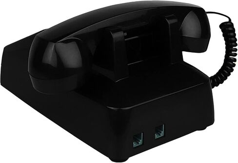 هاتف أرضي للمنزل ريترو مضخم خط واحد سلكي هاتف مكتبي مع قارع الأجراس عالي الصوت للغاية هاتف أرضي منزلي هواتف قديمة الطراز لكبار السن (أحمر)، أسود in Kuwait