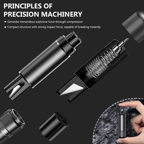 Safehammer، أداة الهروب في حالات الطوارئ في السيارة، قاطع زجاج النوافذ الصغير 2 في 1 وقاطع حزام الأمان، مطرقة الأمان تحت الماء (أسود) in Saudi Arabia