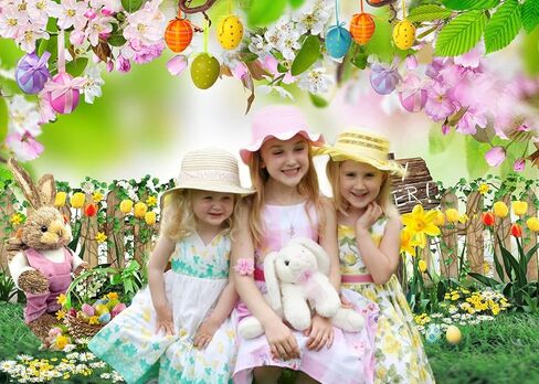 Dudaacvt 8x6ft Spring Easter Backdrops Easter Backdrops for Photography Easter Party Supplies Easter Party Banner Backdrop D626 in Kuwait