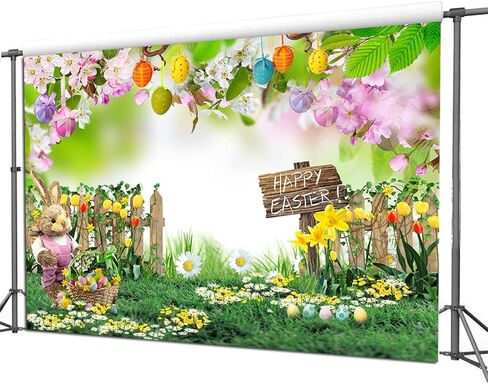 Dudaacvt 8x6ft Spring Easter Backdrops Easter Backdrops for Photography Easter Party Supplies Easter Party Banner Backdrop D626 in Kuwait