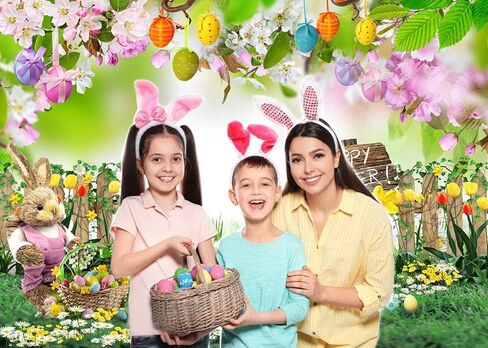 Dudaacvt 8x6ft Spring Easter Backdrops Easter Backdrops for Photography Easter Party Supplies Easter Party Banner Backdrop D626 in Kuwait