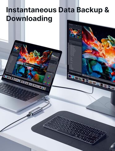 محول JSAUX USB C إلى Ethernet 2.5 جيجا، محول إيثرنت للكمبيوتر المحمول، النوع C (Thunderbolt 4/3) إلى محول شبكة LAN RJ45، محول شبكة 2.5 جيجابت متوافق مع MacBook Air/Pro، Dell XPS، NAS in Saudi Arabia
