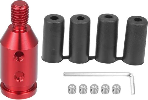 Gear Shift Knob Adapter Kit Universal with 4 Plastic Hoses Non Threaded Lever Cover Head Aluminum Alloy Black in Saudi Arabia
