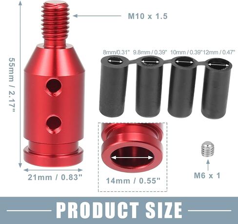 Gear Shift Knob Adapter Kit Universal with 4 Plastic Hoses Non Threaded Lever Cover Head Aluminum Alloy Black in Saudi Arabia