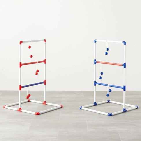 Amazon Basics Ladder Toss Outdoor Lawn Game Set with Soft Carrying Case, 2 Count, Full Size, Blue,Red, 22" x 26" x 38" in Saudi Arabia