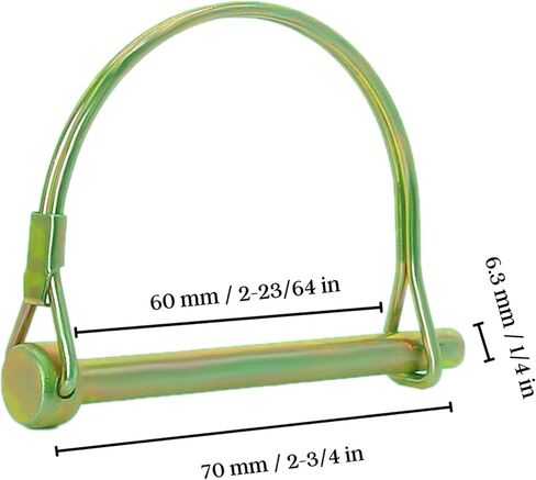 Pack of 10 Arch Gold Trailer Pin 2-3/4"x1/4" (L x W) – Shaft Locking Coupler Pin for Heavy Duty Farm Trailers Wagons Towing, Lawn, PTO, and Hitches in Kuwait