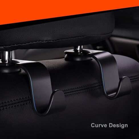 Luckybay 4 عبوات من خطافات مسند رأس مقعد السيارة، منظم تخزين الشماعات والإكسسوارات الداخلية لمحفظة المعاطف والمظلات والحقائب in Kuwait