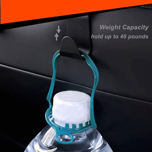 Luckybay 4 عبوات من خطافات مسند رأس مقعد السيارة، منظم تخزين الشماعات والإكسسوارات الداخلية لمحفظة المعاطف والمظلات والحقائب in Kuwait