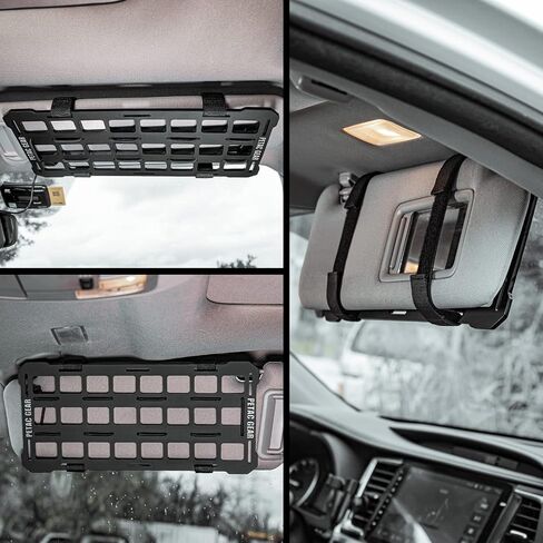 PETAC GEAR Car Sun Visor EDC Orgnaizer|Auto Rigid Molle Panels For Vehicles Car Seat Back Organizer Tactical Gears Rack Truck Mount Panels (Black) in Saudi Arabia