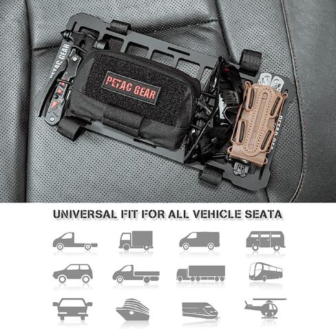 PETAC GEAR Car Sun Visor EDC Orgnaizer|Auto Rigid Molle Panels For Vehicles Car Seat Back Organizer Tactical Gears Rack Truck Mount Panels (Black) in Saudi Arabia