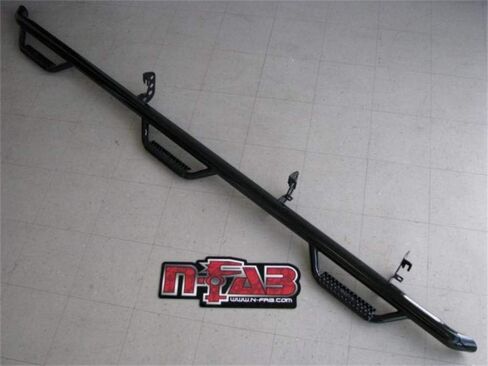 N-Fab Nerf Steps for Silverado/Sierra | Wheel-to-Wheel w/ Bed Access, Heavy Duty Steel, Gloss Back | C1495CC-6 | Fits 2014-2019 Chevrolet Silverado/GMC Sierra 1500 Classic Crew Cab 5.7' Short Bed in Saudi Arabia