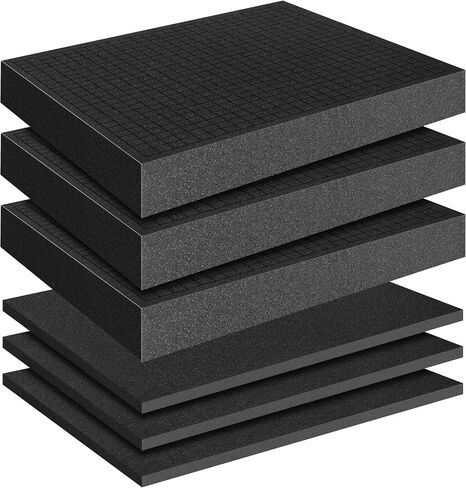 Pick Apart Foam Insert- 3 PCS and Foam Pads- 3 PCS Pluck Foam Pre Cubed Foam Insert Pre Separated Cube Sheet Foam with Bottom Use for Interlocking Cases Tool Box Board Storage Drawer Pad- 16in*12in in Saudi Arabia