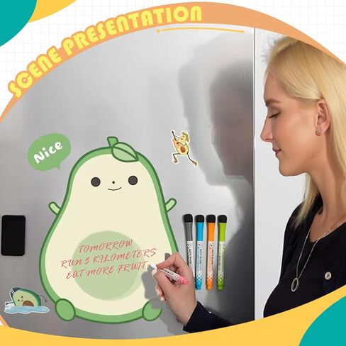 لوح مسح جاف مغناطيسي للثلاجة، ديكورات للثلاجة أو الباب المعدني، يأتي مع قلم تحديد وممحاة واحدة، للأطفال للكتابة والرسم (القطط) in Kuwait