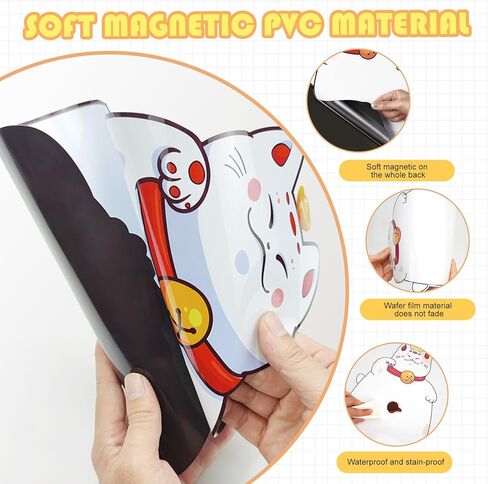 لوح مسح جاف مغناطيسي للثلاجة، ديكورات للثلاجة أو الباب المعدني، يأتي مع قلم تحديد وممحاة واحدة، للأطفال للكتابة والرسم (القطط) in Kuwait