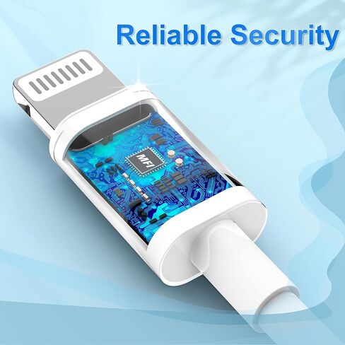 5pack 10 ft iPhone Charger Long Cord [Apple MFi Certified] 10ft Lightning to USB Charging Cable Fast High Speed Charger Cords for Apple iPhone 14/13/12/11 Pro Max/XS MAX/XR/XS/X 10 Foot White in Kuwait