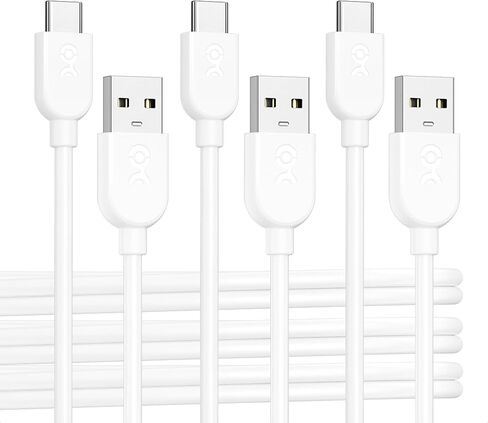 Cable Matters 3-Pack كابل USB A إلى USB C فائق المرونة بطول 6 أقدام باللون الأبيض، يدعم Apple CarPlay، Android Auto، كابل شحن USB إلى USB C لهاتف iPhone 15/15 Pro/15 Plus/15 Pro Max، Galaxy S23 in Saudi Arabia