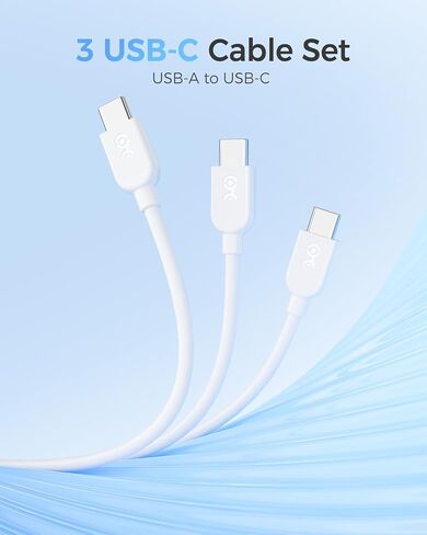Cable Matters 3-Pack كابل USB A إلى USB C فائق المرونة بطول 6 أقدام باللون الأبيض، يدعم Apple CarPlay، Android Auto، كابل شحن USB إلى USB C لهاتف iPhone 15/15 Pro/15 Plus/15 Pro Max، Galaxy S23 in Saudi Arabia