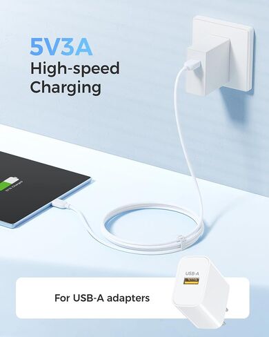 Cable Matters 3-Pack كابل USB A إلى USB C فائق المرونة بطول 6 أقدام باللون الأبيض، يدعم Apple CarPlay، Android Auto، كابل شحن USB إلى USB C لهاتف iPhone 15/15 Pro/15 Plus/15 Pro Max، Galaxy S23 in Saudi Arabia