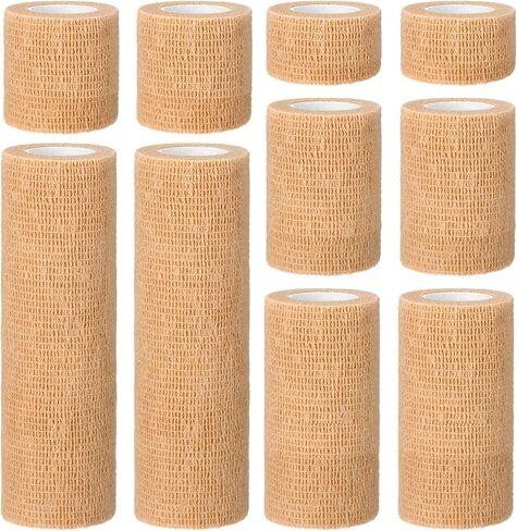 10 Pcs Self Adherent Bandage Wrap 1'' 2'' 3'' 4'' 6'' Cohesive Bandage Elastic Self Adhesive Wrap Bandage Sports Athletic Tape for Skin Finger Ankle Wrist Knee Swelling Injury Supplies in Saudi Arabia