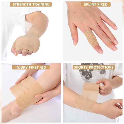 10 Pcs Self Adherent Bandage Wrap 1'' 2'' 3'' 4'' 6'' Cohesive Bandage Elastic Self Adhesive Wrap Bandage Sports Athletic Tape for Skin Finger Ankle Wrist Knee Swelling Injury Supplies in Saudi Arabia