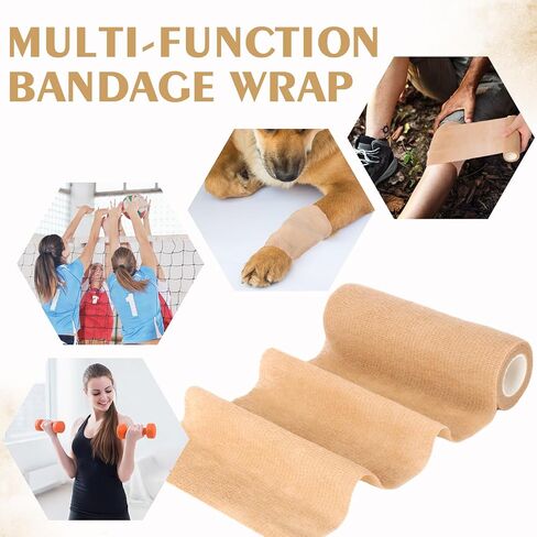10 Pcs Self Adherent Bandage Wrap 1'' 2'' 3'' 4'' 6'' Cohesive Bandage Elastic Self Adhesive Wrap Bandage Sports Athletic Tape for Skin Finger Ankle Wrist Knee Swelling Injury Supplies in Saudi Arabia