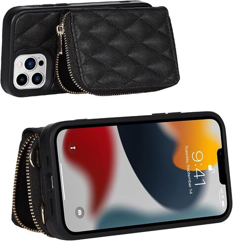 حافظة Jaorty Crossbody قابلة للفصل 2 في 1 لهاتف iPhone 13 Pro Max، حافظة كروس مع سحاب حامل بطاقات وحزام معصم ومحفظة حبل متوافقة مع Apple iPhone 13 Pro Max 6.7 بوصة، أسود in Saudi Arabia