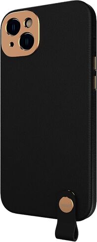 حافظة Moshi Altra Crossbody بتصميم إبزيم سريع قابل للفصل (لهاتف iPhone 14 6.1 بوصة)، متوافقة مع MagSafe، عدسات وأزرار من الألومنيوم [يُباع حزام حول الجسم وحزام المعصم بشكل منفصل]، أسود منتصف الليل in Saudi Arabia
