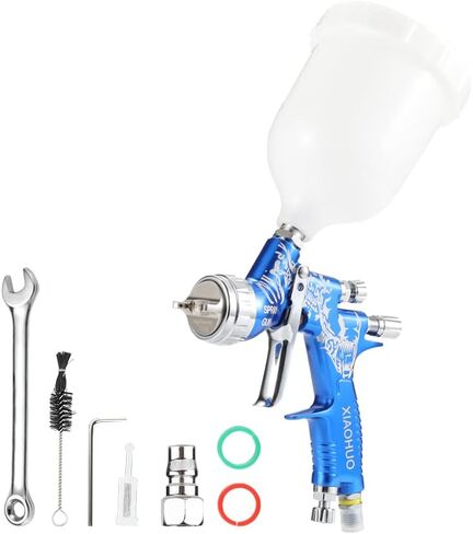 مجموعة بنادق رش الطلاء الاحترافية لجسم السيارات، مسدس رش hvlp لطلاء السيارات، مجموعة الجاذبية Pro TE20 Lite لجميع طلاء السيارات العلوي وفوهة اللمس 1.3 مم 600 مل in Kuwait
