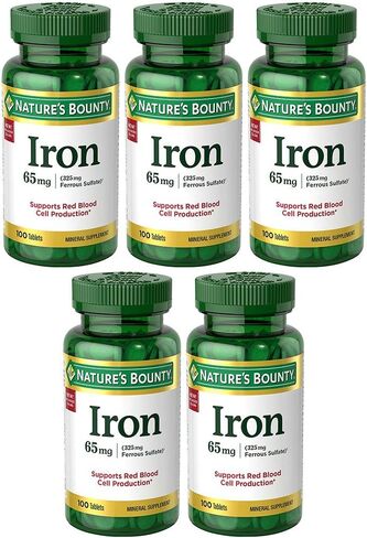 Iron 65 mg, 5 Bottles (100 Count) in Saudi Arabia