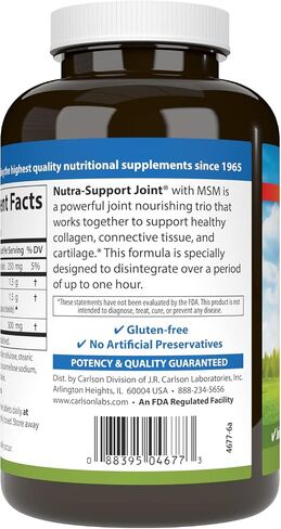 Carlson - Nutra-Support, Glucosamine Chondroitin & MSM, Joint Function, Cartilage Support & Optimal Wellness, 120 tablets in Saudi Arabia