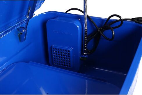 20-Gallon Portable Automotive Parts Washer Cabinet with 110v Electrical Pump, Work Basket, Removable Shelf, Blue in Kuwait