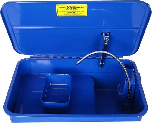 20-Gallon Portable Automotive Parts Washer Cabinet with 110v Electrical Pump, Work Basket, Removable Shelf, Blue in Kuwait