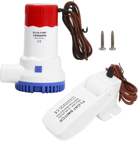Amarine Made 1500GPH 12v Boat Bilge Pump Marine Plumbing Electric Bilge Pump with Float Switch-29mm ID Hose Low Noise in Saudi Arabia