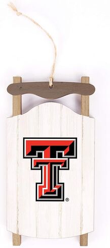 P. Graham Dunn Texas Tech Logo Sled 5 x 2.625 MDF Wood Holiday ديكور معلق للزينة in Saudi Arabia