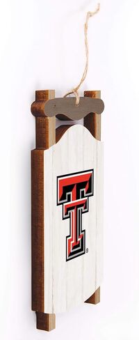 P. Graham Dunn Texas Tech Logo Sled 5 x 2.625 MDF Wood Holiday ديكور معلق للزينة in Saudi Arabia