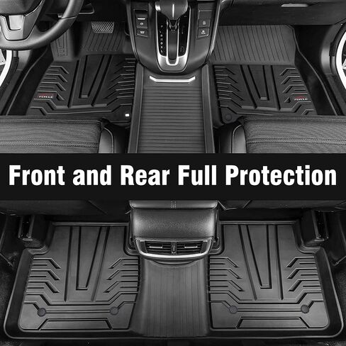 سجادات أرضية السيارة متوافقة مع 2017-2022 Honda CRV، تناسب مخصص CR-V TPE باللون الأسود لجميع الأحوال الجوية ضد الماء، بطانات أرضية الصف الأول والثاني in Kuwait