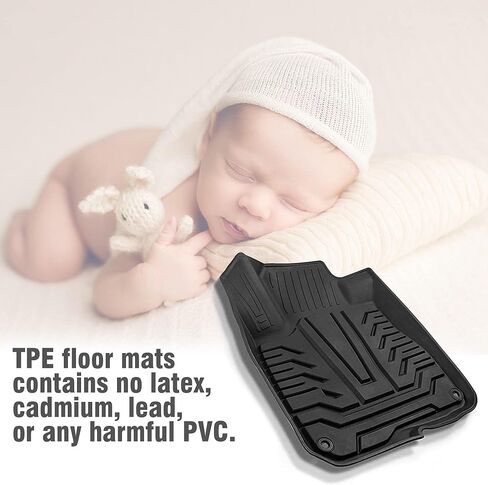 سجادات أرضية السيارة متوافقة مع 2017-2022 Honda CRV، تناسب مخصص CR-V TPE باللون الأسود لجميع الأحوال الجوية ضد الماء، بطانات أرضية الصف الأول والثاني in Kuwait